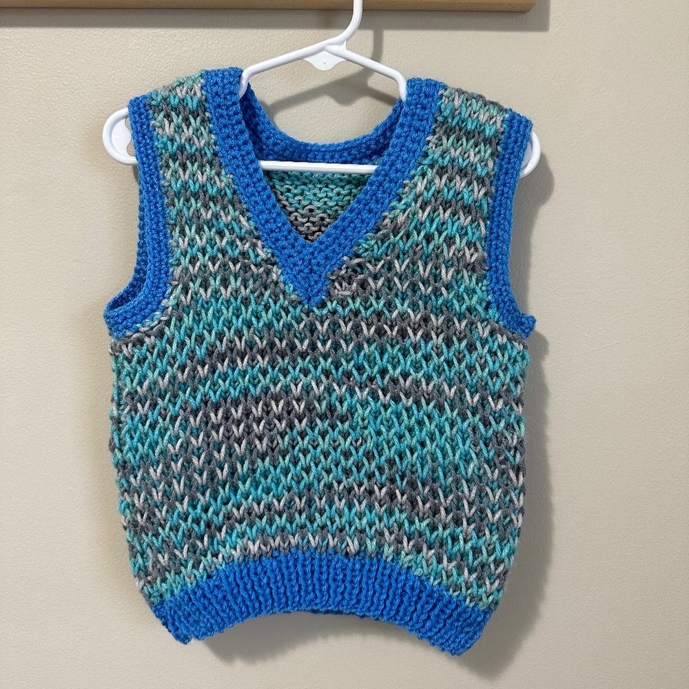 Hand knit kids vest